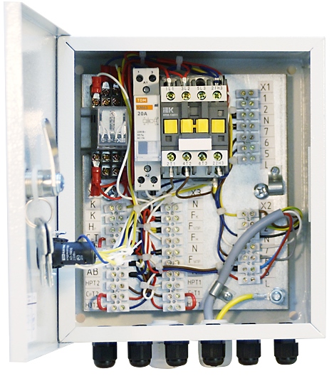 Блок підключення кінцевого вимикача, змішувального вузла і термостата захисту від заморожування до теплових завіс, тепловентиляторів і фанкойлів з водяним джерелом тепла (блок WA) Тепломаш